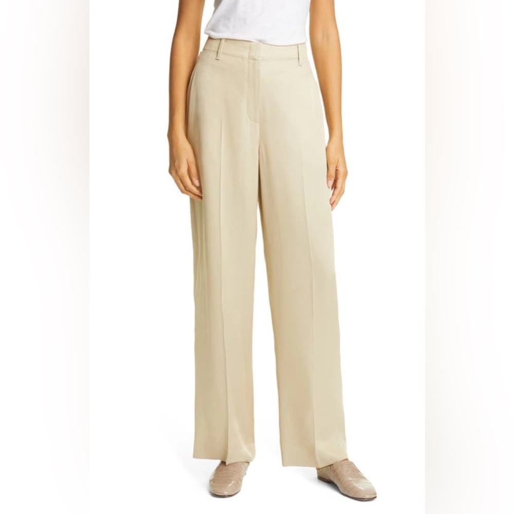 CLUB MONACO KHAKI TAILORED WIDE LEG TROUSERS- so flattering! - Picture 8 of 8